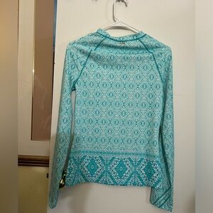 Canada life long sleeve blue green swimsuit Sz: M